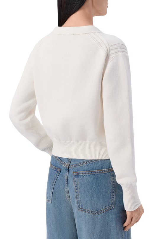 Хлопковый кардиган Gucci 856136/XKFFI Кремовый  856136/XKFFI Фото 4