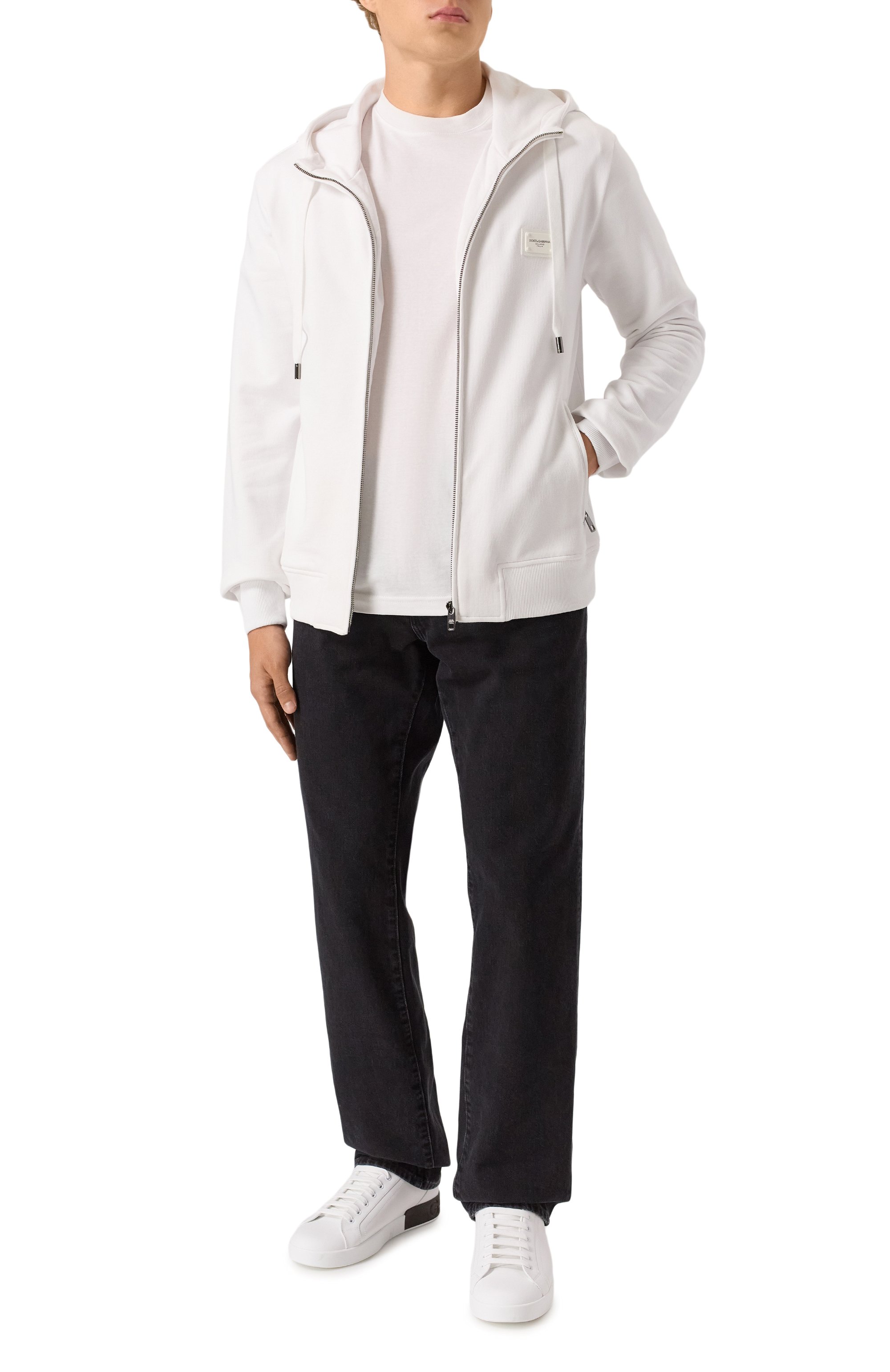 Хлопковая толстовка DOLCE & GABBANA белого цвета по цене 89950 руб., арт. G9ABIT/G7M4Y, фото 2 Хлопковая толстовка DOLCE & GABBANA, арт. G9ABIT/G7M4Y, фото 2