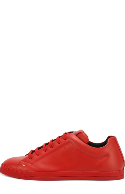 Кожаные кеды с металлической отделкой faces FENDI, арт. 7E1008/8GM, фото 2