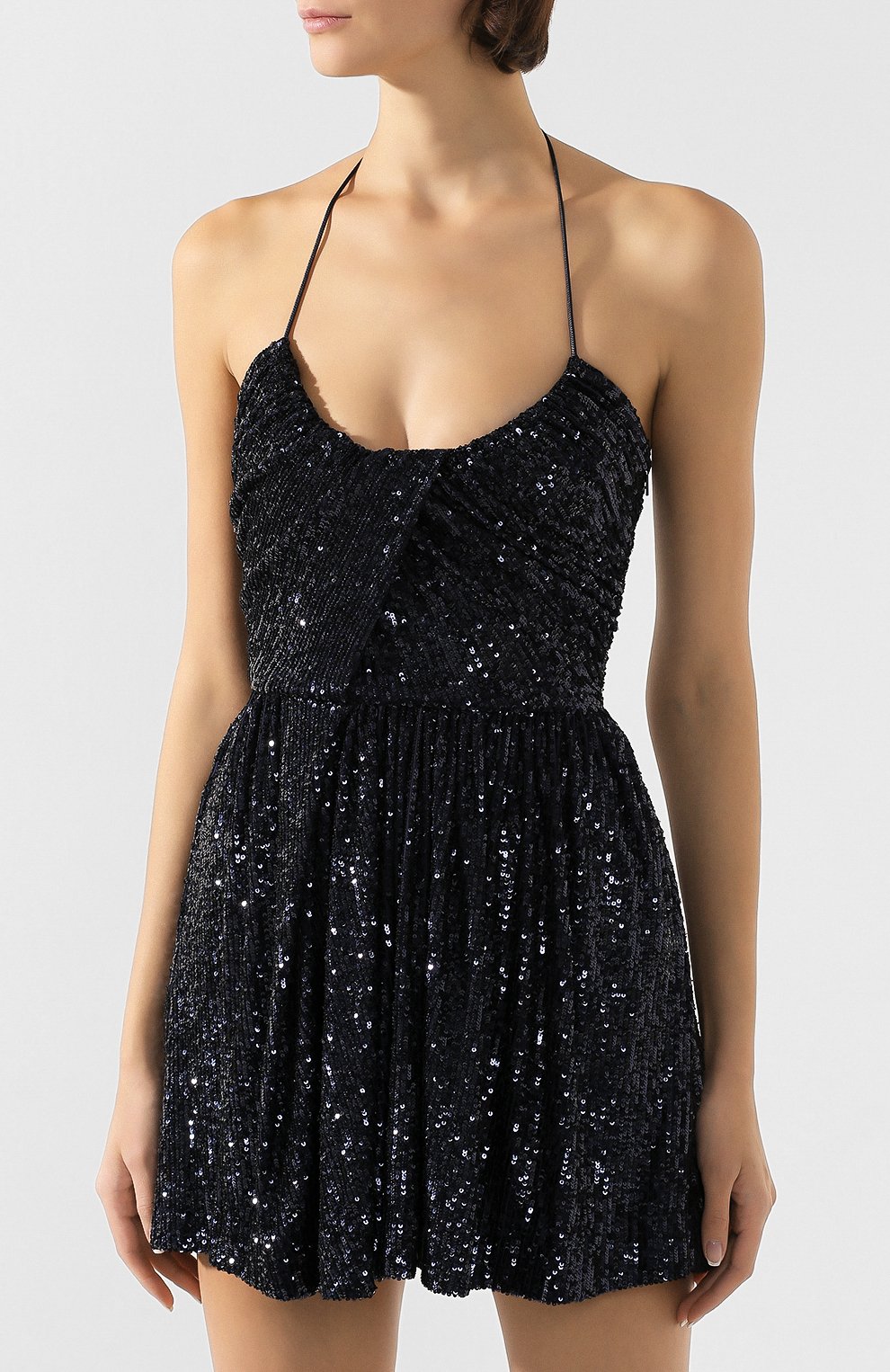 Платье SAINT LAURENT синего цвета по цене 195500 руб., арт. 614583/YB0K2, фото 3 Платье SAINT LAURENT, арт. 614583/YB0K2, фото 3