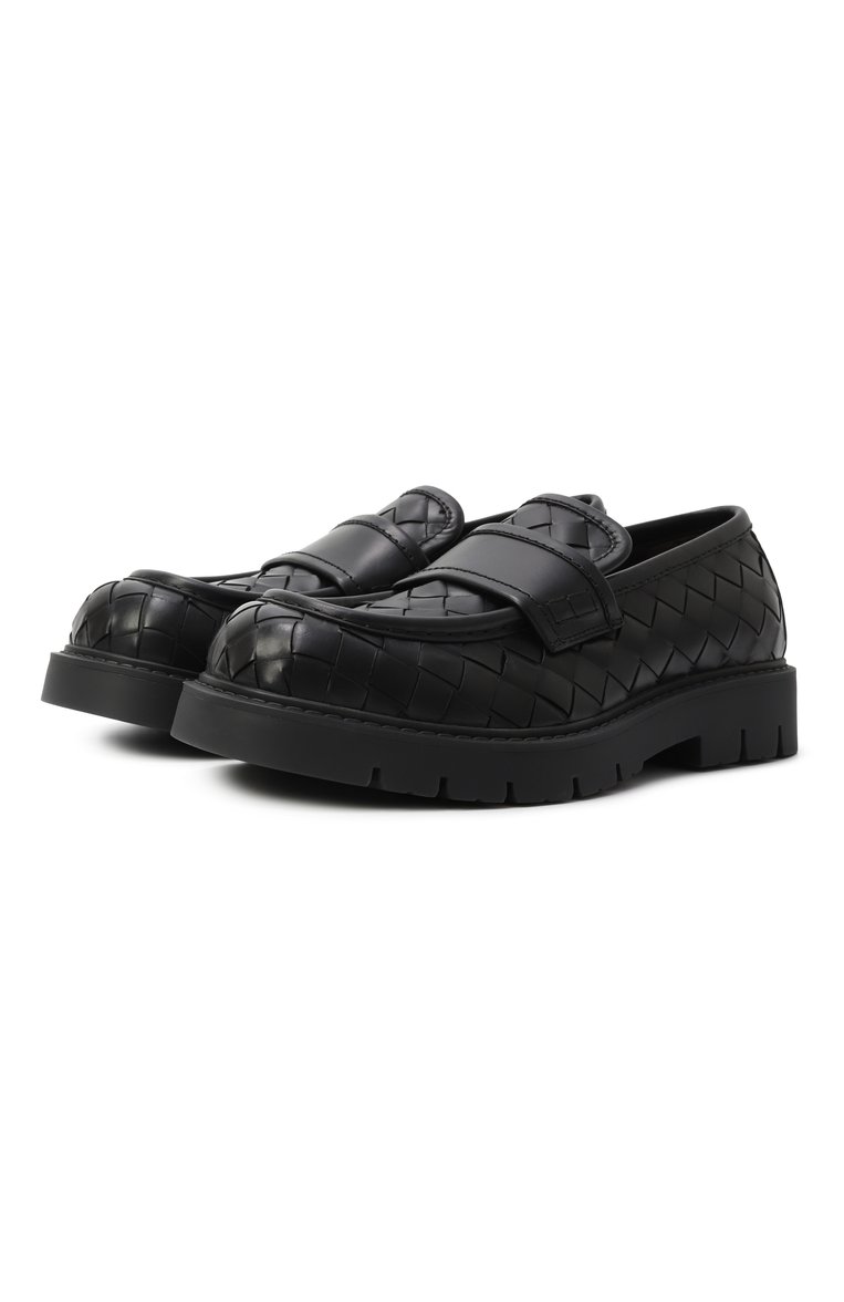 Мужские кожаные лоферы haddock BOTTEGA VENETA черного цвета, арт. 764508V2WT0 1000 | Фото 1 (Материал внутренний: Натуральная кожа; Материал внешний: Натуральная кожа; Нос: Не проставлено; Стили: Кэжуэл)