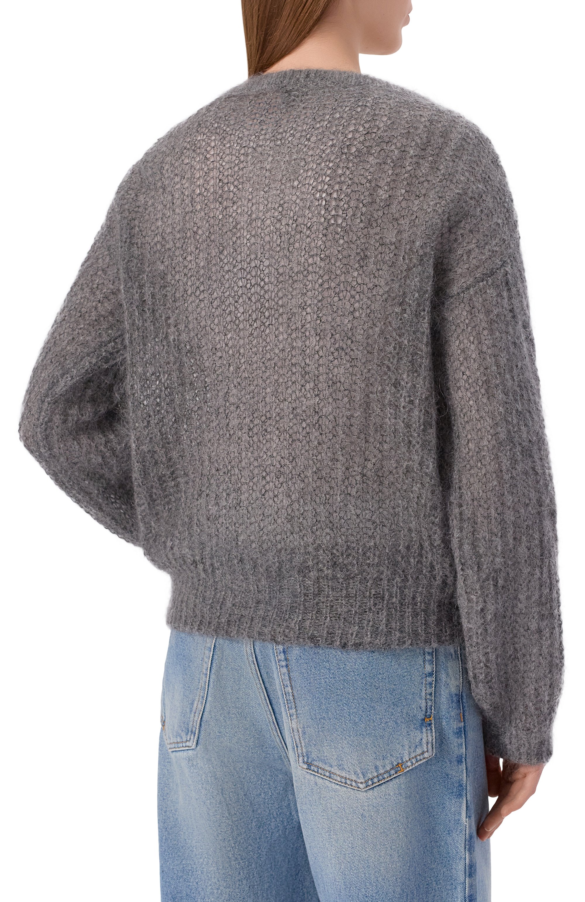 Свитер из шерсти и вискозы BOSS серого цвета по цене 33550 руб., арт. 50547926, фото 4 Свитер из шерсти и вискозы BOSS, арт. 50547926, фото 4