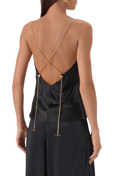 Атласный топ DANAME черного цвета по цене 30900 руб., арт. 725FW7707A, фото 4 Атласный топ DANAME, арт. 725FW7707A, фото 4