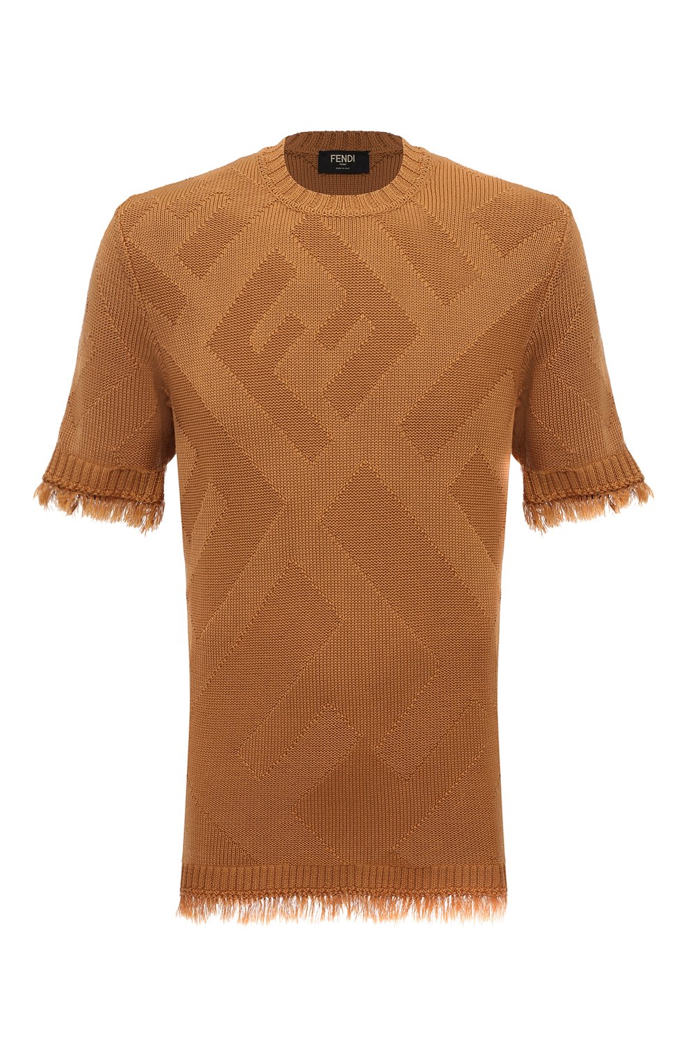 Хлопковый джемпер FENDI светло-коричневого цвета по цене 83150 руб., арт. FZX144/AN3T/F1FL0, фото 1 Хлопковый джемпер FENDI, арт. FZX144/AN3T/F1FL0, фото 1