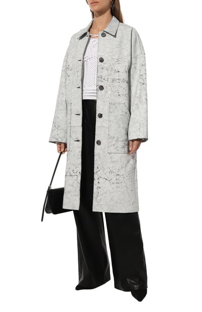 Кожаное пальто RED SEPTEMBER белого цвета по цене 155000 руб., арт. 324.01.57.03, фото 2 Кожаное пальто RED SEPTEMBER, арт. 324.01.57.03, фото 2