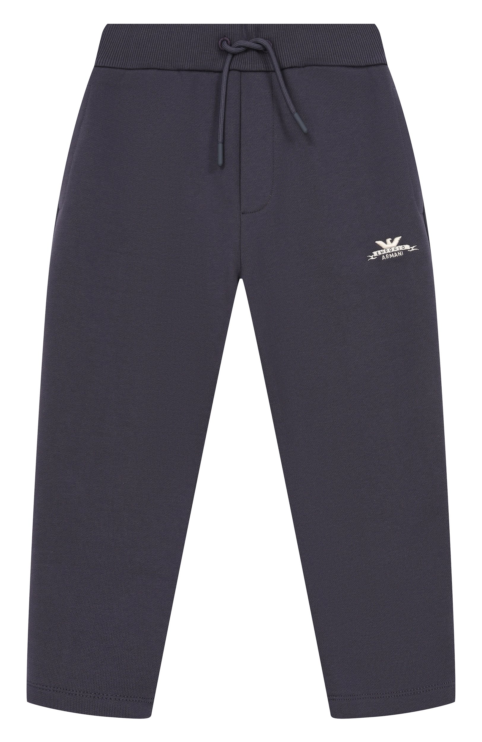 Хлопковые брюки EMPORIO ARMANI темно-синего цвета по цене 17850 руб., арт. EB001646/AF26020, фото 1 Хлопковые брюки EMPORIO ARMANI, арт. EB001646/AF26020, фото 1