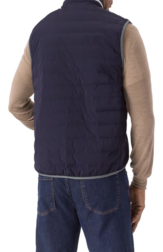 Пуховый жилет Brunello Cucinelli MM49A7460G Синий  MM49A7460G Фото 4