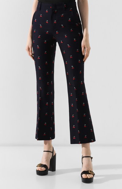 Брюки из смеси хлопка и шерсти GUCCI черного цвета по цене 79950 руб., арт. 523574/ZABMY, фото 3 Брюки из смеси хлопка и шерсти GUCCI, арт. 523574/ZABMY, фото 3