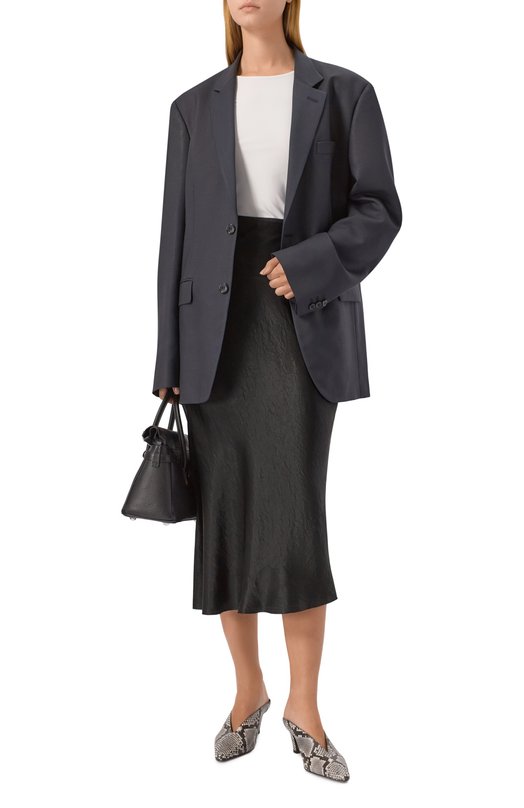 Атласная юбка Maison Margiela S29MA0512/M35586 Чёрный  S29MA0512/M35586 Фото 2
