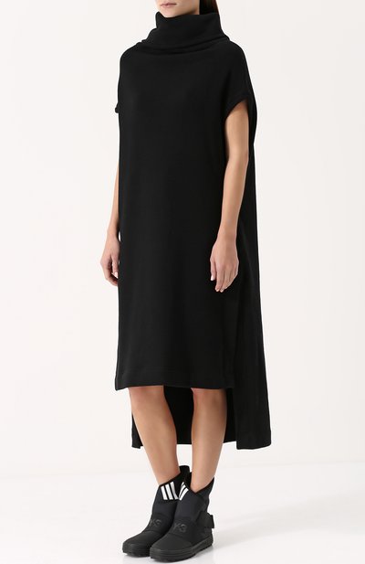 Хлопковое платье-миди свободного кроя YOHJI YAMAMOTO черного цвета по цене 127000 руб., арт. FK-D51-005, фото 3 Хлопковое платье-миди свободного кроя YOHJI YAMAMOTO, арт. FK-D51-005, фото 3