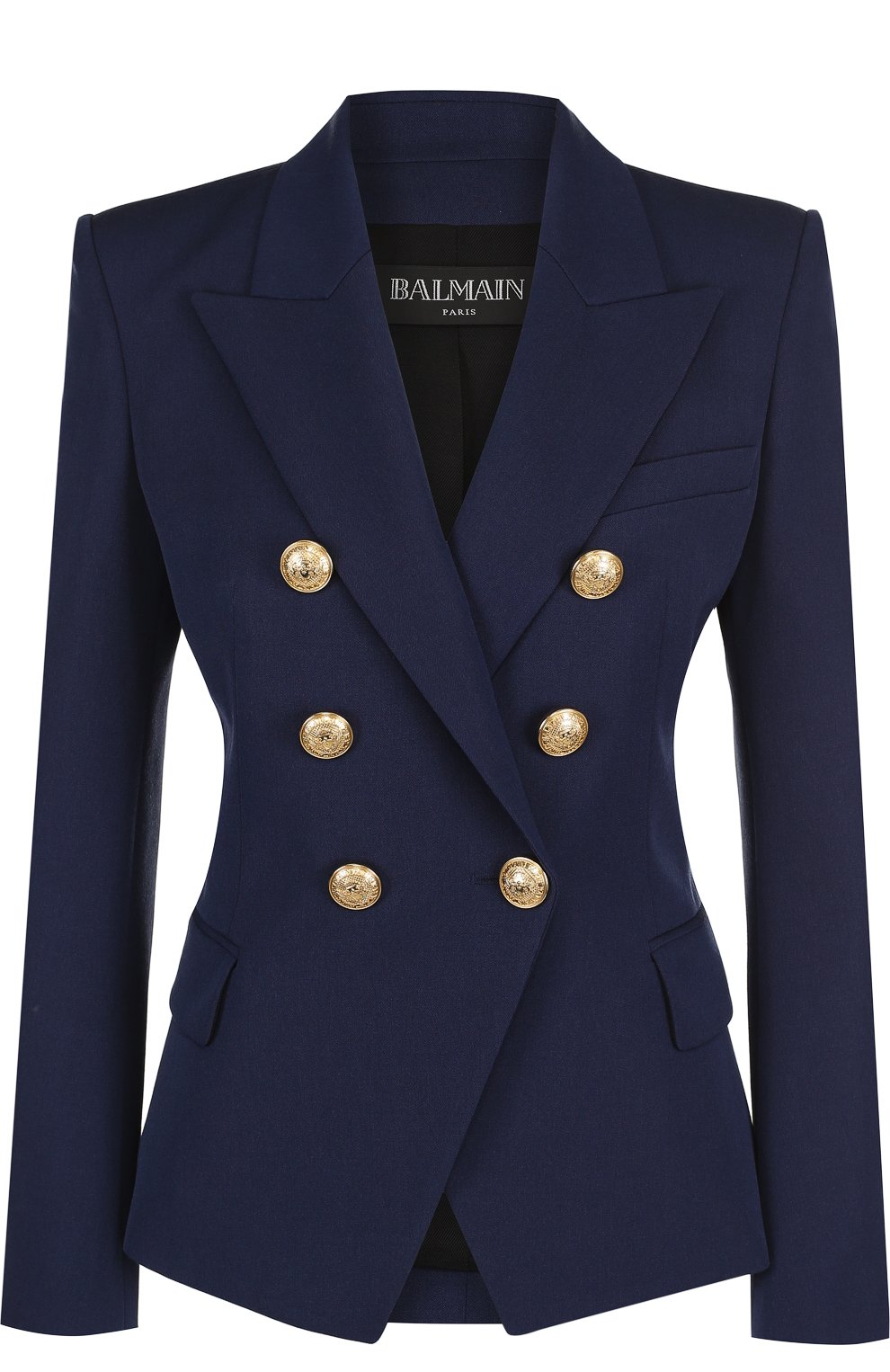 Шерстяной жакет BALMAIN синего цвета по цене 191000 руб., арт. 147130/167L, фото 1 Шерстяной жакет BALMAIN, арт. 147130/167L, фото 1