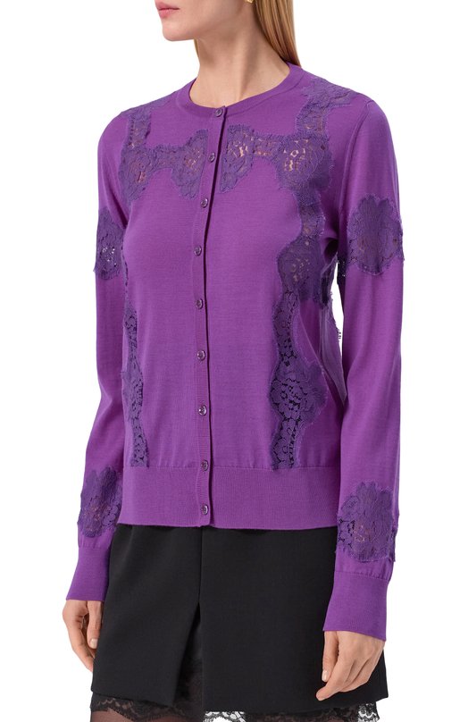 Кардиган из шерсти и хлопка Dolce & Gabbana FXV05T/JDVCS Фиолетовый  FXV05T/JDVCS Фото 3