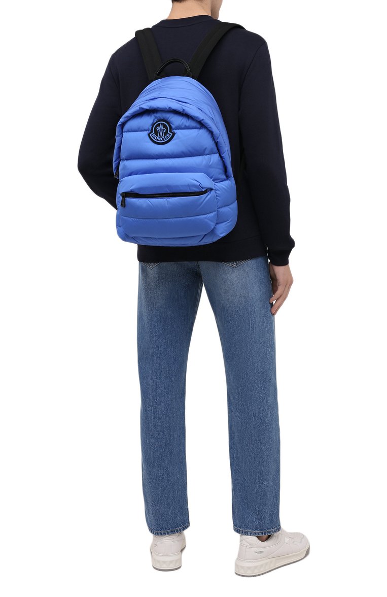 Мужской текстильный рюкзак legere MONCLER голубого цвета, арт. G2-09A-5A504-00-02SZS | Фото 2 (Материал: Текстиль; Размер: large; Стили: Кэжуэл)