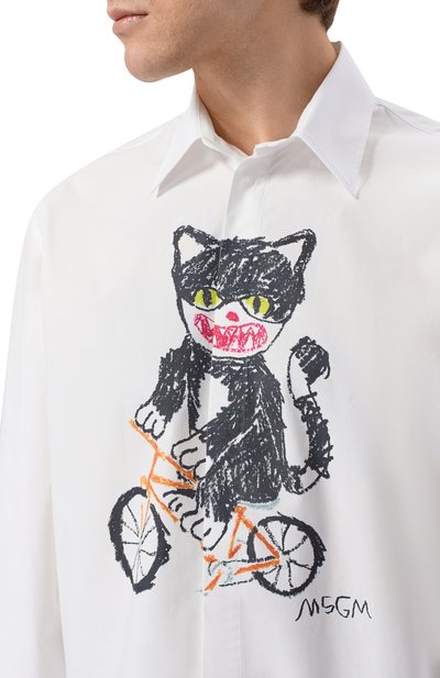 Хлопковая рубашка MSGM, арт. 4040ME18X/267112, фото 5