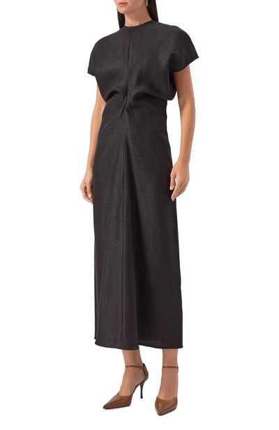 Платье из вискозы и льна TOTEME, арт. 253-WRD1103-FB0461, фото 3