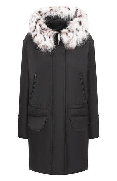 Женская пуховая парка с отделкой из меха рыси MVST, арт. FTBKB-Y554LX/GR1651