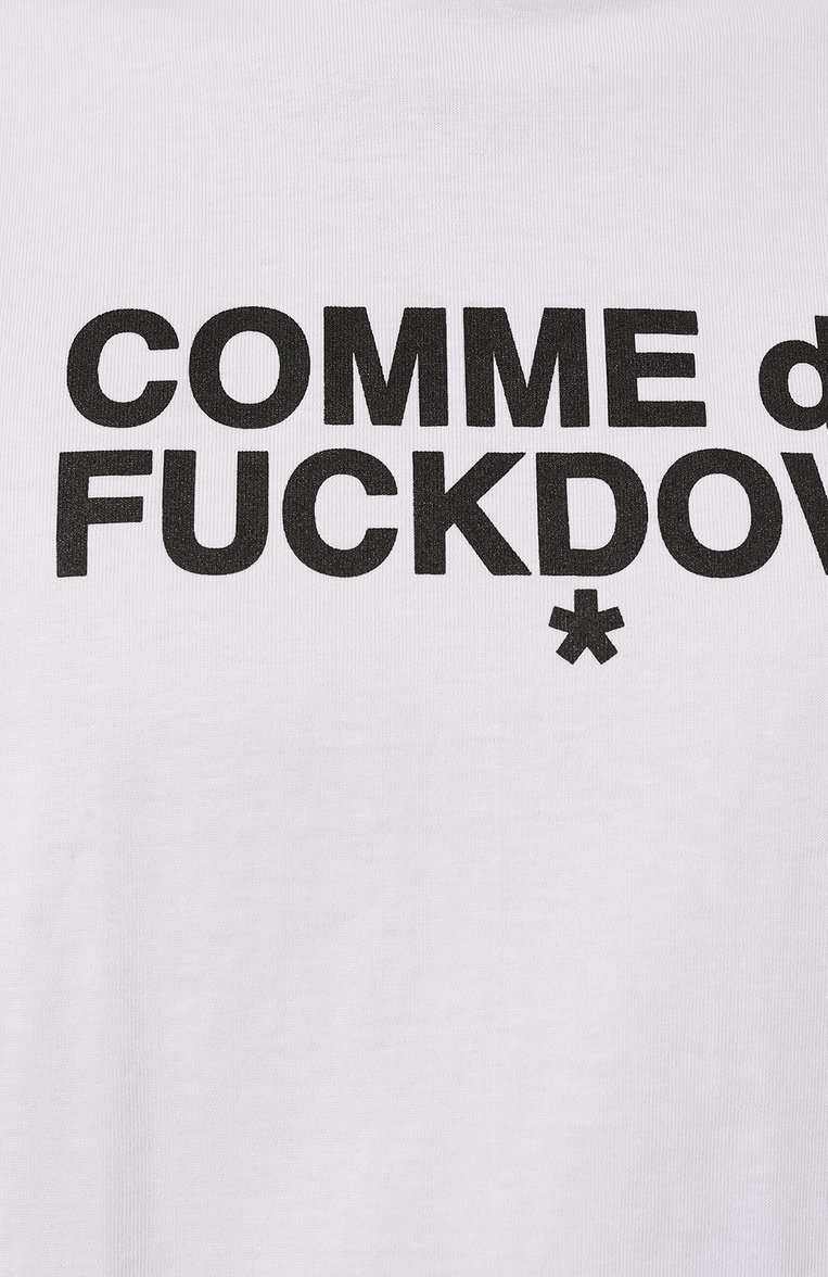 Мужская хлопковая футболка COMME DES FUCKDOWN белого цвета, арт. CFABM00008 | Фото 5 (Длина (для топов): Стандартные; Рукава: Короткие; Материал внешний: Хлопок; Стили: Кэжуэл; Принт: С принтом; Кросс-КТ: Джерси; Мужское Кросс-КТ: Футболка-одежда; Автоматизация состава: Проставлено; Автоматизация ТО: Проставлено; Детали: Без декора)