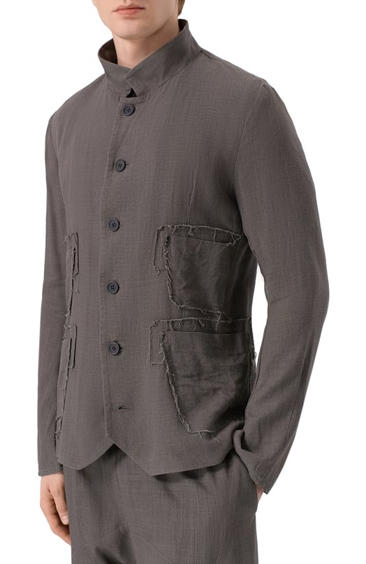 Двусторонний пиджак из вискозы и льна 139Dec SUT617-GRE Зелёный  SUT617-GRE Фото 3