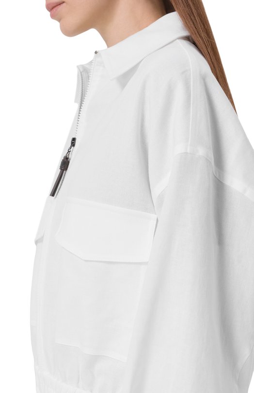 Хлопковая куртка Brunello Cucinelli MQ986EJ706 Белый  MQ986EJ706 Фото 5