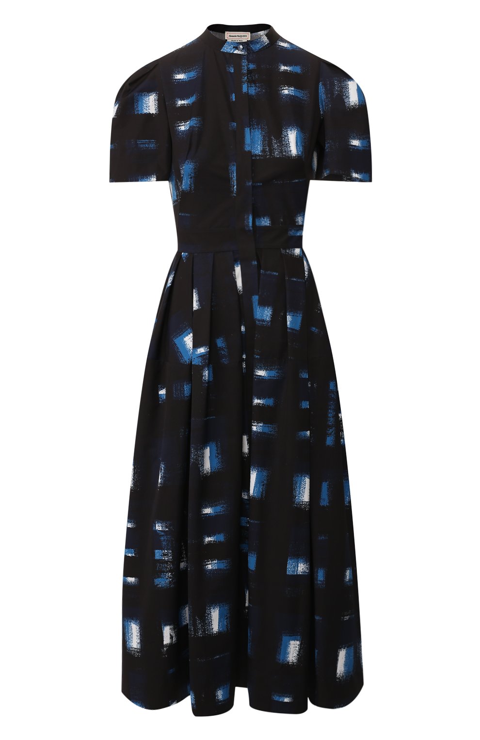 Хлопковое платье ALEXANDER MCQUEEN синего цвета по цене 263500 руб., арт. 585995/QCAAA, фото 1 Хлопковое платье ALEXANDER MCQUEEN, арт. 585995/QCAAA, фото 1