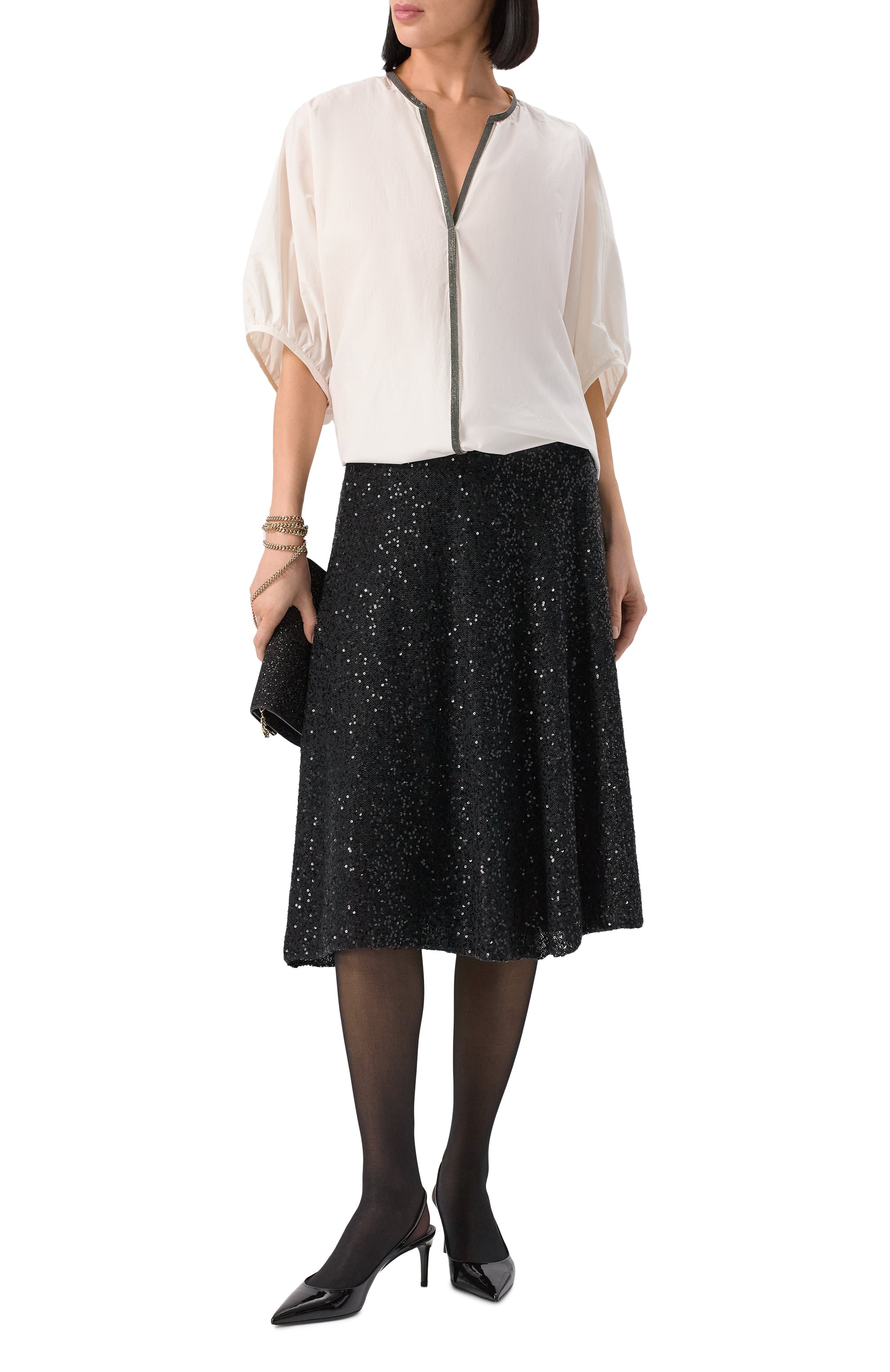 Юбка изо льна и кашемира BRUNELLO CUCINELLI, арт. MDJ547689, фото 2