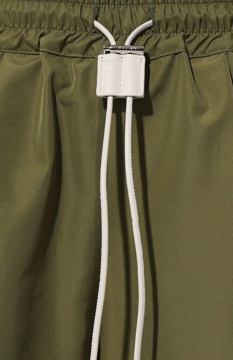Женские шорты KITON хаки цвета, арт. D57115K0985C | Фото 5 (Материал внешний: Синтетический материал; Стили: Милитари; Длина Ж (юбки, платья, шорты): До колена)