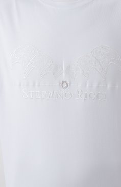 Мужская хлопковая футболка STEFANO RICCI белого цвета, арт. MNH5103980/LUXT | Фото 6 (Длина (для топов): Стандартные; Материал сплава: Проставлено; Рукава: Короткие; Драгоценные камни: Проставлено; Стили: Кэжуэл; Принт: Без принта; Материал внешний: Хлопок; Кросс-КТ: Джерси; Мужское Кросс-КТ: Футболка-одежда)