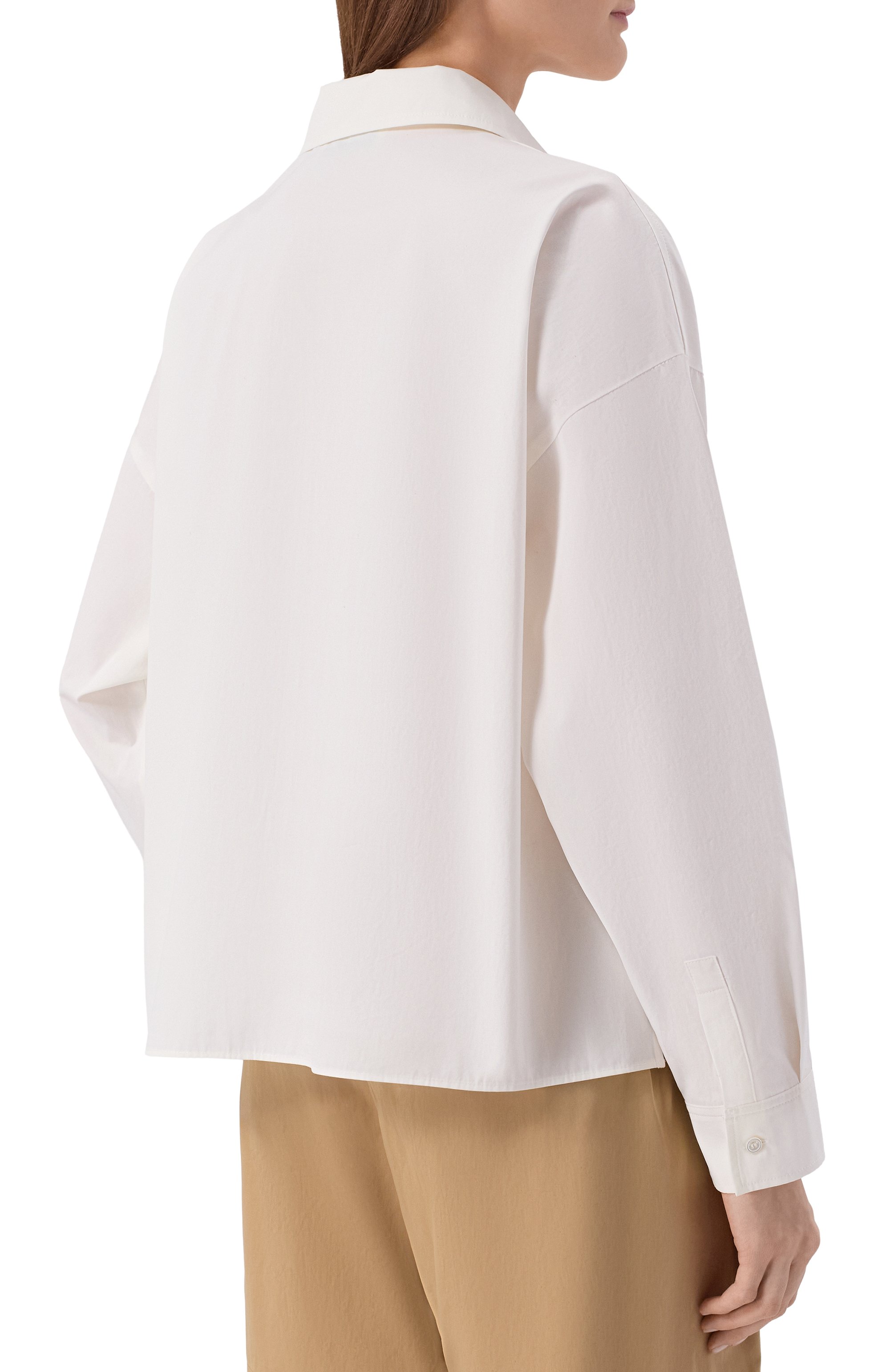 Хлопковая рубашка WEEKEND MAX MARA белого цвета по цене 22300 руб., арт. WKDBRUN0, фото 4 Хлопковая рубашка WEEKEND MAX MARA, арт. WKDBRUN0, фото 4