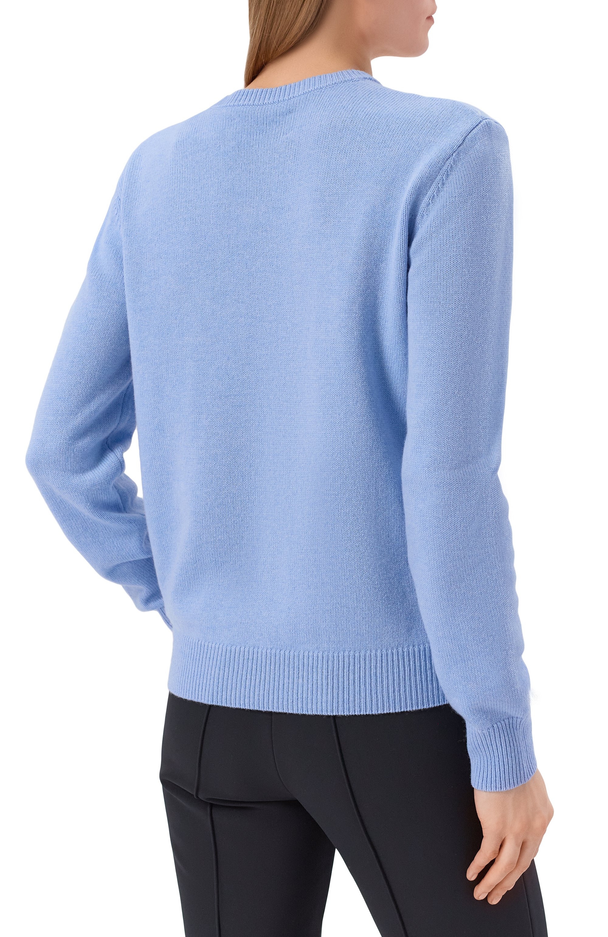 Пуловер из шерсти и вискозы MC2 SAINT BARTH голубого цвета по цене 27250 руб., арт. QUE0018-04157I/NEW QUEEN C, фото 4 Пуловер из шерсти и вискозы MC2 SAINT BARTH, арт. QUE0018-04157I/NEW QUEEN C, фото 4