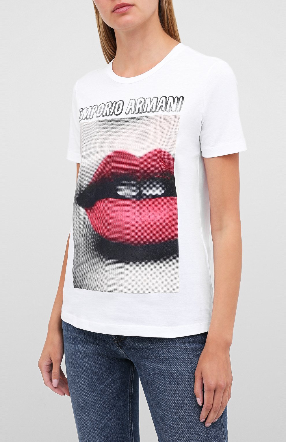 Хлопковая футболка EMPORIO ARMANI белого цвета по цене 19900 руб., арт. 6H2T7S/2J53Z, фото 3 Хлопковая футболка EMPORIO ARMANI, арт. 6H2T7S/2J53Z, фото 3