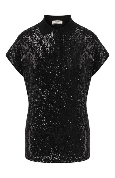 Женское поло с пайетками SAINT LAURENT, арт. 615493/YB0K2