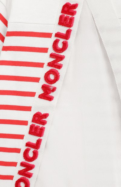 Хлопковое платье MONCLER ENFANT кораллового цвета по цене 23450 руб., арт. E1-951-85740-05-V8026, фото 3 Хлопковое платье MONCLER ENFANT, арт. E1-951-85740-05-V8026, фото 3