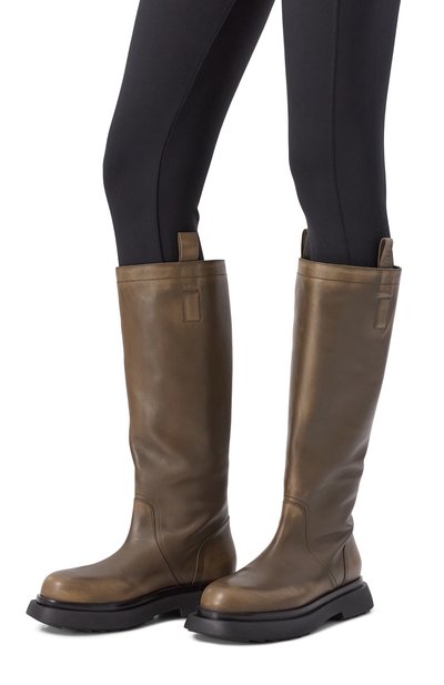 Кожаные сапоги genny 3JUIN хаки цвета по цене 85150 руб., арт. 326W9003.A.1030K58, фото 2 Кожаные сапоги genny 3JUIN, арт. 326W9003.A.1030K58, фото 2