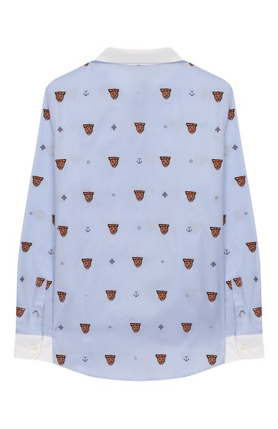 Хлопковая рубашка GUCCI голубого цвета по цене 42900 руб., арт. 574554/XWAFM, фото 2 Хлопковая рубашка GUCCI, арт. 574554/XWAFM, фото 2