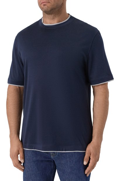 Футболка из шелка и хлопка BRUNELLO CUCINELLI, арт. MH8367427W, фото 3