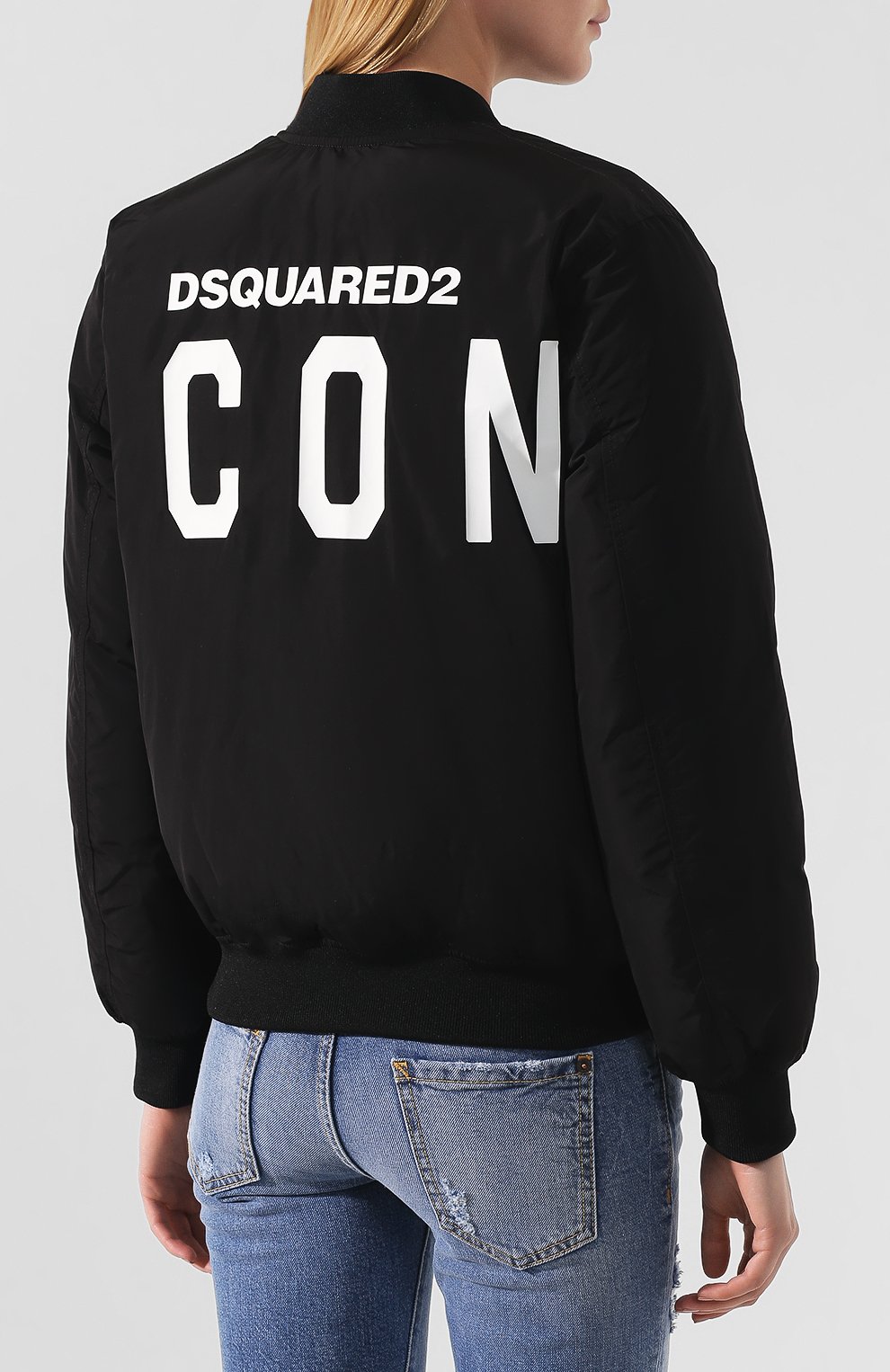 Пуховый бомбер DSQUARED2 черного цвета по цене 52050 руб., арт. S75AM0686/S52109, фото 4 Пуховый бомбер DSQUARED2, арт. S75AM0686/S52109, фото 4