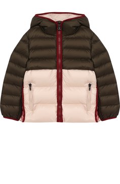 Детская пуховая куртка с капюшоном MONCLER ENFANT хаки цвета, арт. C2-954-45337-55-53048/4-6A | Фото 1 (Кросс-КТ: Зима; Девочки Кросс-КТ: Пуховик-верхняя одежда; Рукава: Длинные; Материал внешний: Синтетический материал, Пух и перо; Материал сплава: Проставлено, Проверено; Материал подклада: Синтетический материал; Статус проверки: Проверено, Проверена категория; Драгоценные камни: Проставлено)