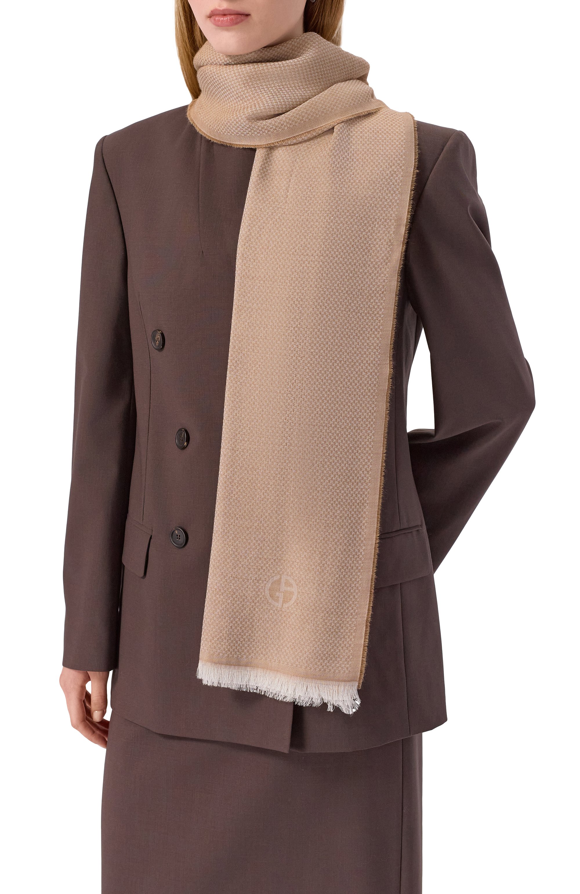 Шарф из кашемира и хлопка GIORGIO ARMANI, арт. GW001937/AF19154, фото 2