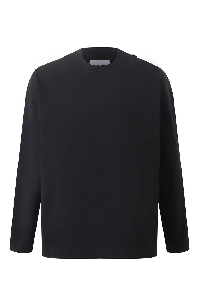 Мужская хлопковый лонгслив JIL SANDER черного цвета, арт. J22GC0200/J20244 | Фото 1 (Длина (для топов): Стандартные; Рукава: Длинные; Стили: Кэжуэл; Принт: Без пр�инта; Материал внешний: Хлопок; Кросс-КТ: Джерси; Мужское Кросс-КТ: Футболка-одежда)