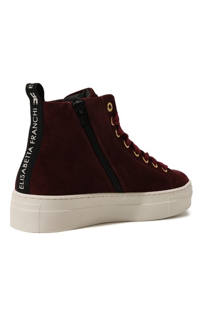 Замшевые кеды ELISABETTA FRANCHI LA MIA BAMBINA бордового цвета по цене 28000 руб., арт. F4A9-E0108-1279301/35-38, фото 3 Замшевые кеды ELISABETTA FRANCHI LA MIA BAMBINA, арт. F4A9-E0108-1279301/35-38, фото 3