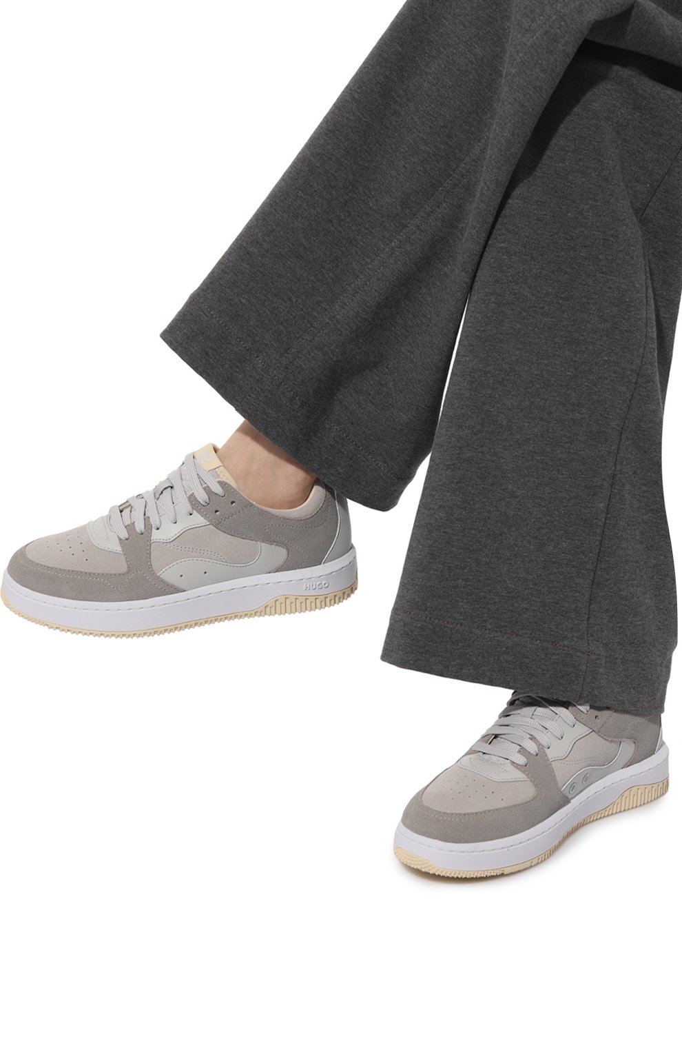 Замшевые кеды HUGO серого цвета по цене 25900 руб., арт. 50513185, фото 3 Замшевые кеды HUGO, арт. 50513185, фото 3