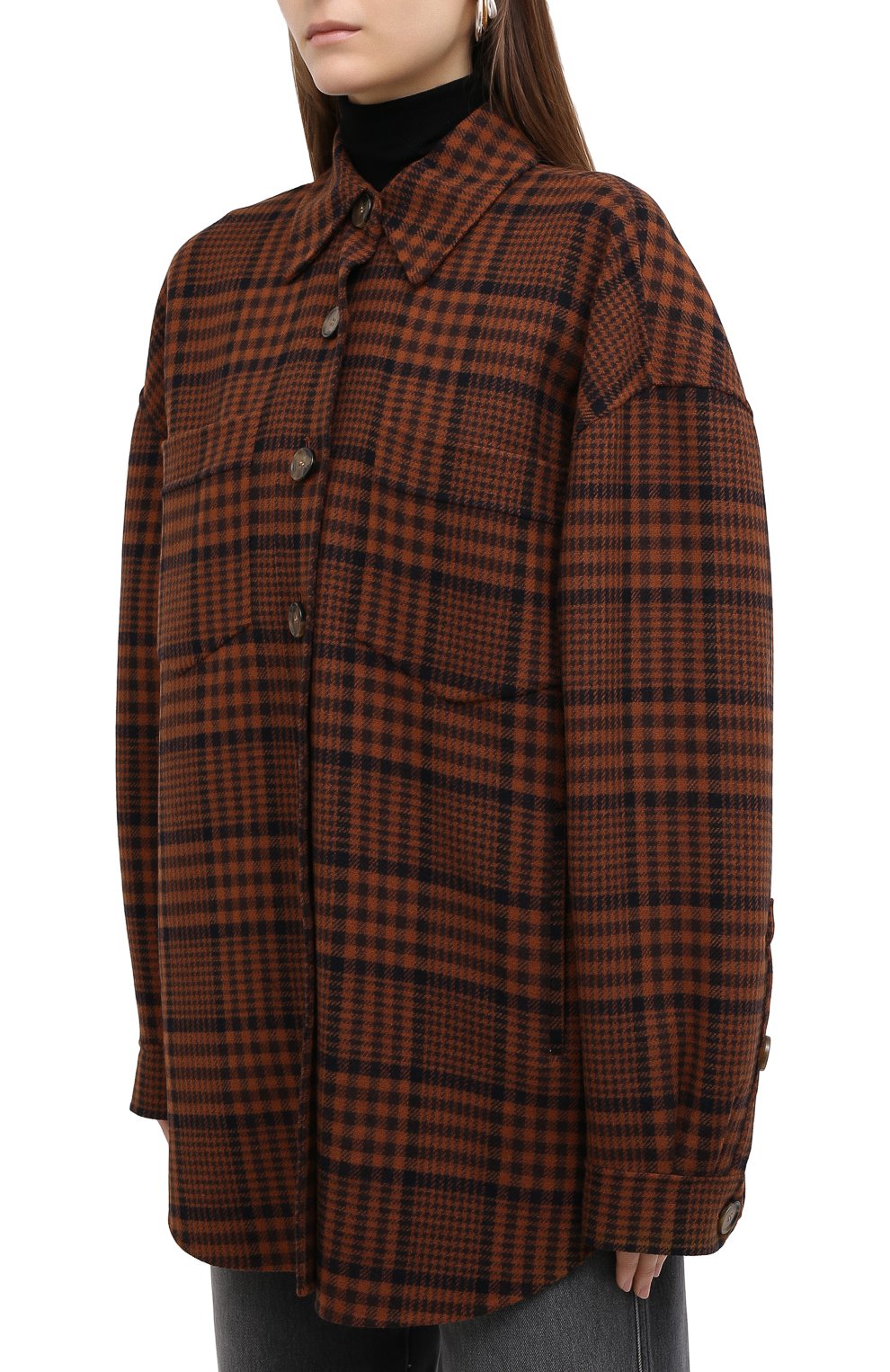 Шерстяная рубашка NANUSHKA, арт. MARTIN_NAVY RUST CHECK_D0UBLE W00L, фото 3