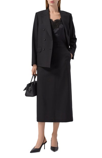 Шерстяная юбка OFFICINE GENERALE черного цвета по цене 59100 руб., арт. S26WSKT150, фото 2 Шерстяная юбка OFFICINE GENERALE, арт. S26WSKT150, фото 2