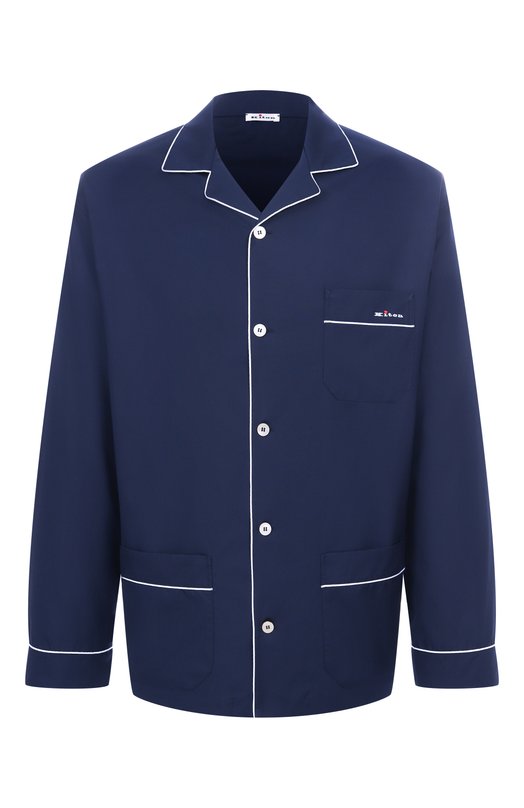 Хлопковая сорочка Kiton UNWM011K0244H03 Синий UNWM011K0244H03