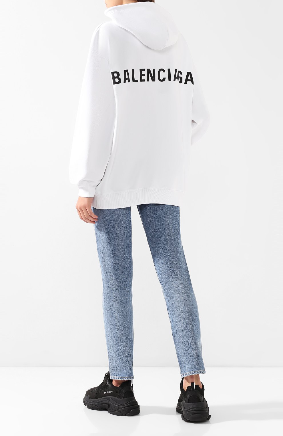 Хлопковое худи BALENCIAGA белого цвета по цене 53700 руб., арт. 556113/TAV37, фото 2 Хлопковое худи BALENCIAGA, арт. 556113/TAV37, фото 2