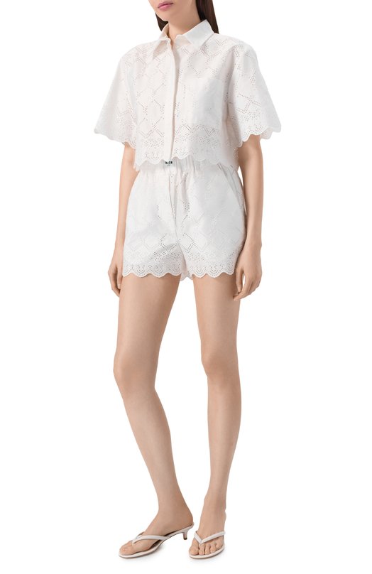 Хлопковая рубашка MSGM 4041MDE16/267122 Белый  4041MDE16/267122 Фото 2