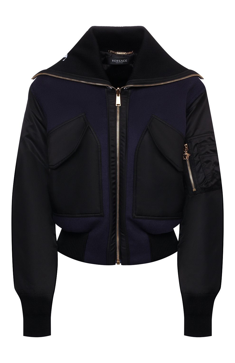 Шерстяная куртка VERSACE темно-синего цвета по цене 257000 руб., арт. 1001244/1A00901, фото 1 Шерстяная куртка VERSACE, арт. 1001244/1A00901, фото 1