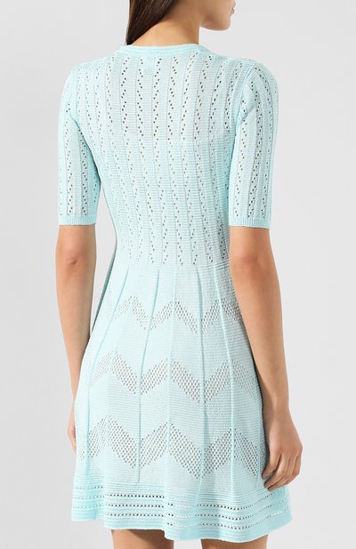 Платье из смеси вискозы и хлопка M MISSONI бирюзового цвета по цене 39950 руб., арт. 2DG00035/2K000E, фото 4 Платье из смеси вискозы и хлопка M MISSONI, арт. 2DG00035/2K000E, фото 4