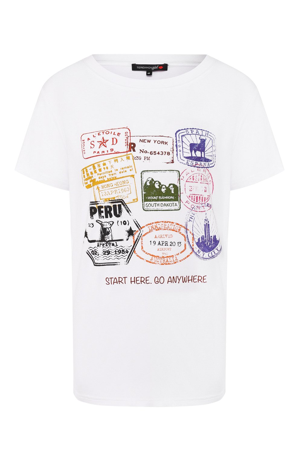 Футболка с принтом TEREKHOV GIRL, арт. 2TSH011/PERU/5620.100/S19, фото 1