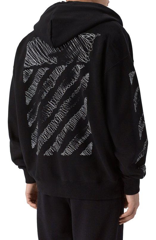 Хлопковая толстовка Off-White 0MBE015F25FLE003 Чёрный  0MBE015F25FLE003 Фото 4